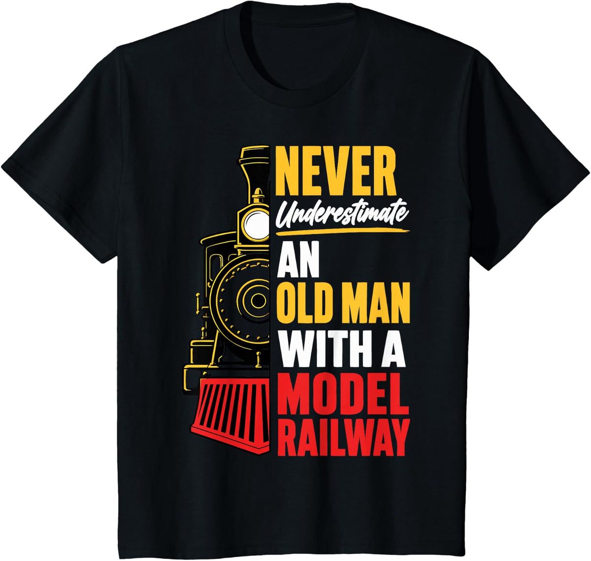 Dad Model Railway Father Train Collector Railroad T-Shirt - Black
