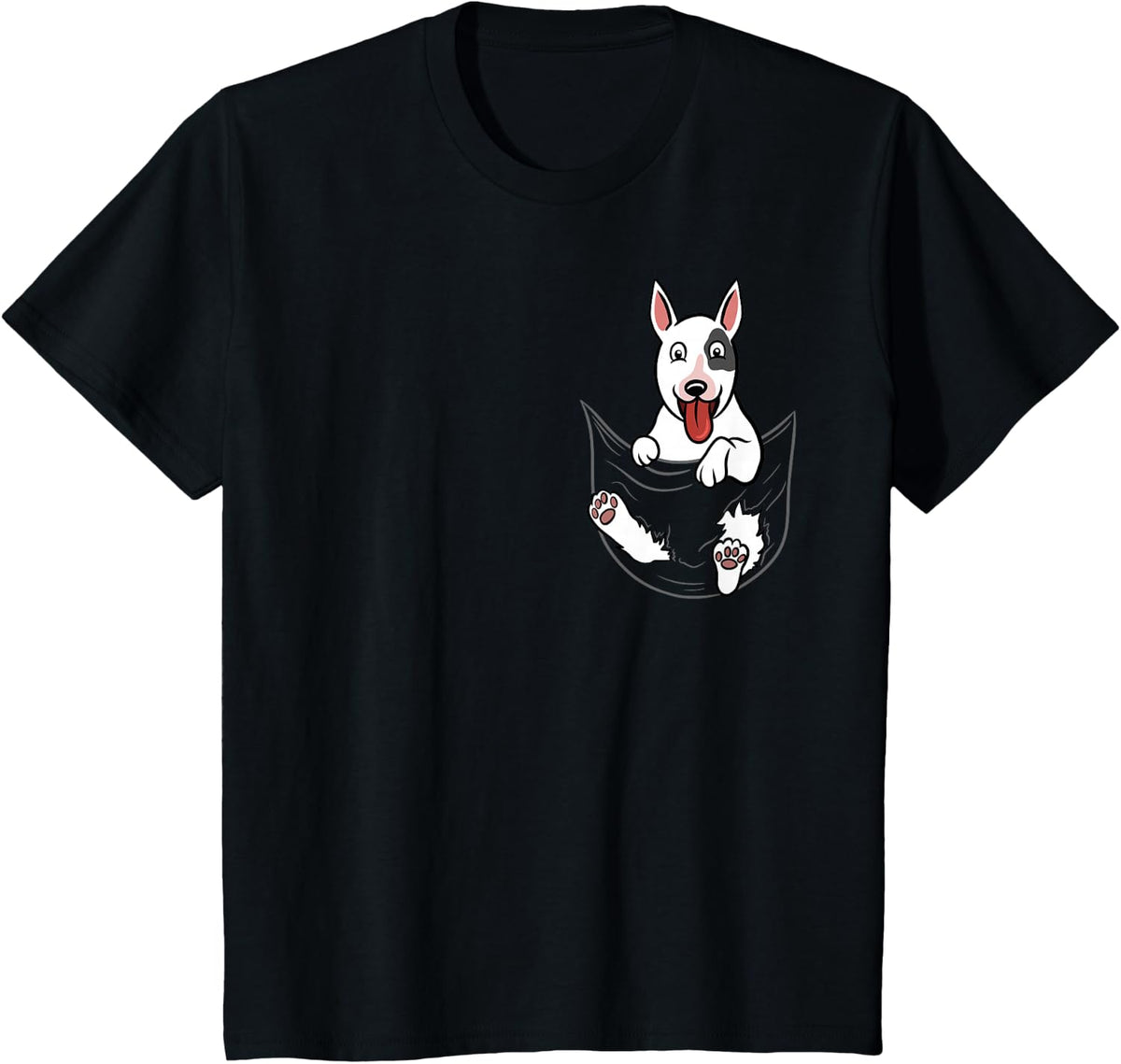 English Bull Terrier Pocket Graphic T-Shirt Funny Dog Shirt T-Shirt - Black