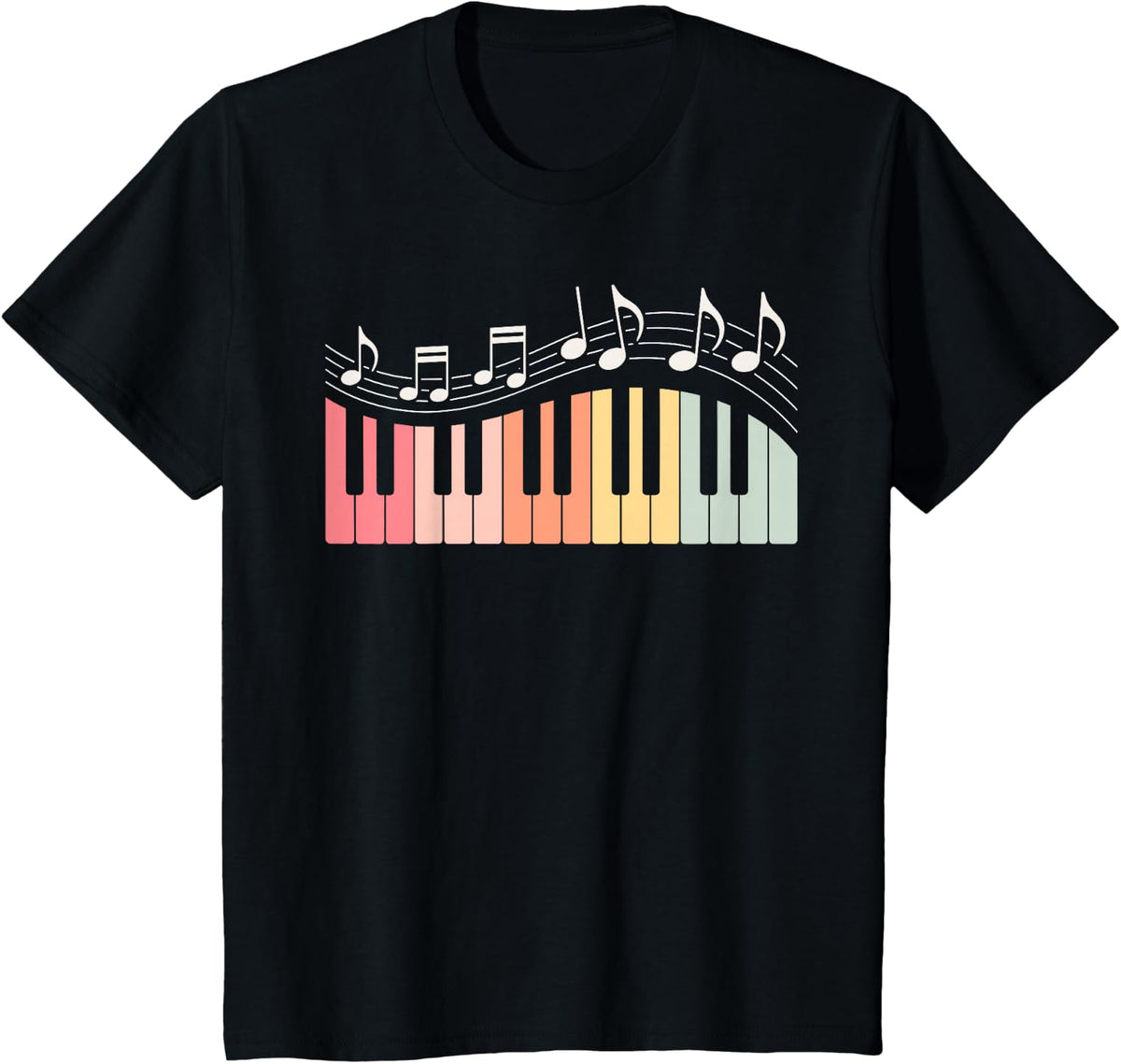 Keyboard Player Art for Men Women Kids Piano Keyboardist T-Shirt - Black
