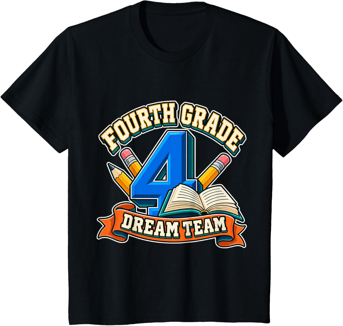 Fourth Grade Dream Team School T-Shirt - Black