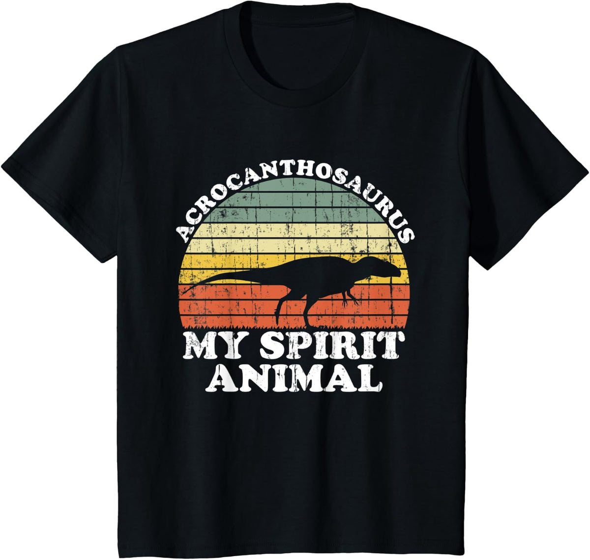 Acrocanthosaurus Dinosaur Spirit Animal Paleontologist Gift T-Shirt - Black