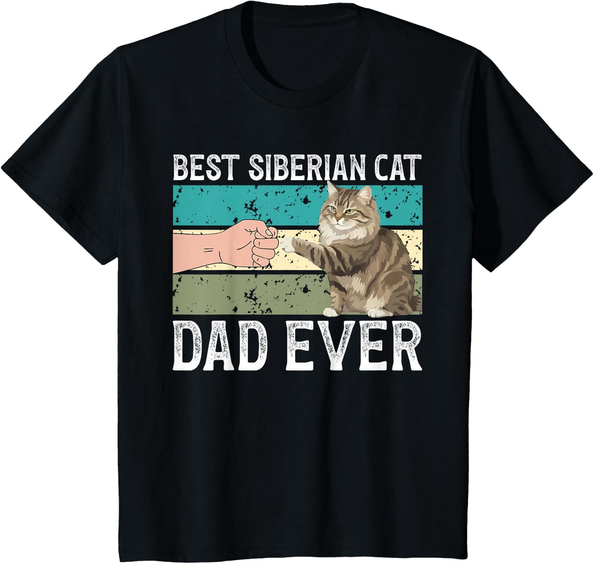 Best Siberian Cat Dad Ever Siberian Cat Owner T-Shirt - Black