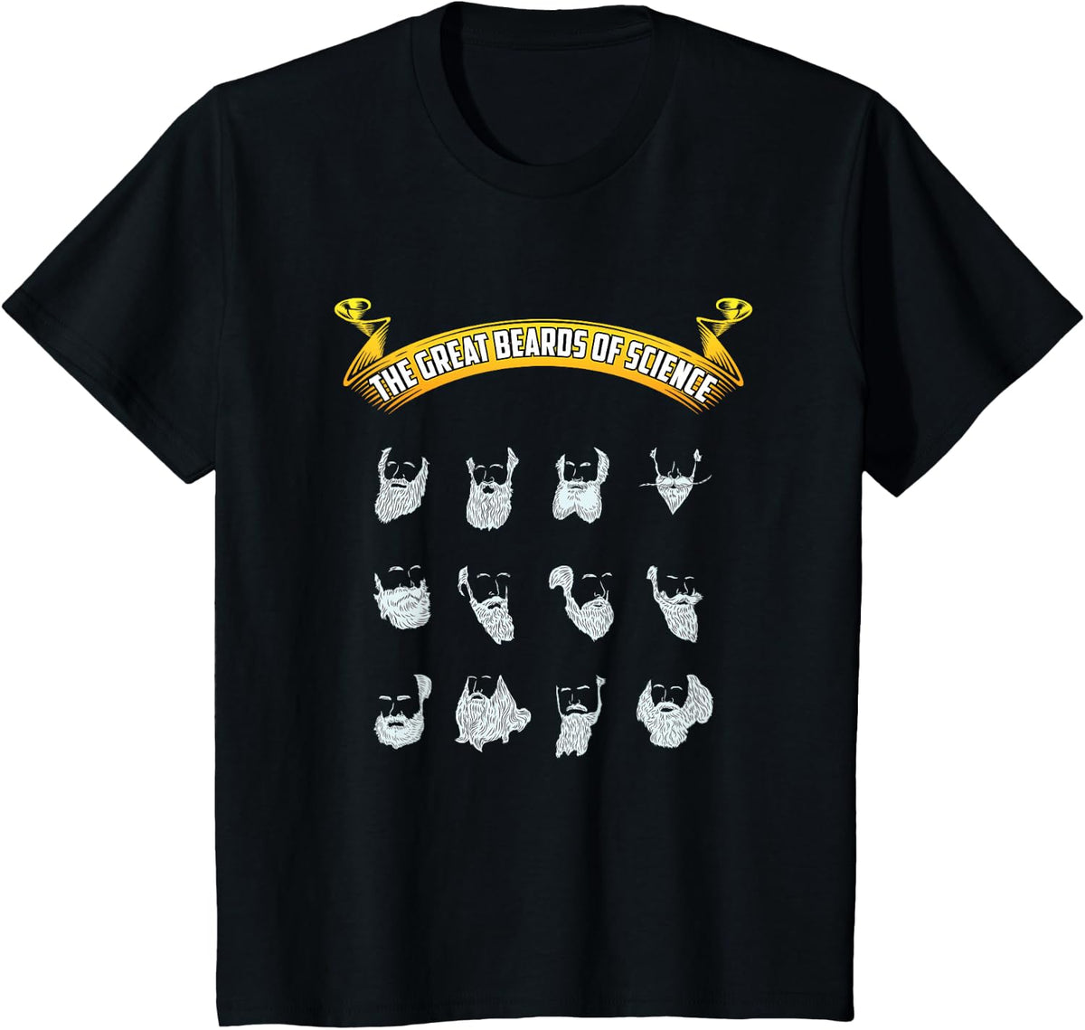 Great Beards Of Science | Nerdy Scientist Humor T-Shirt T-Shirt - Black