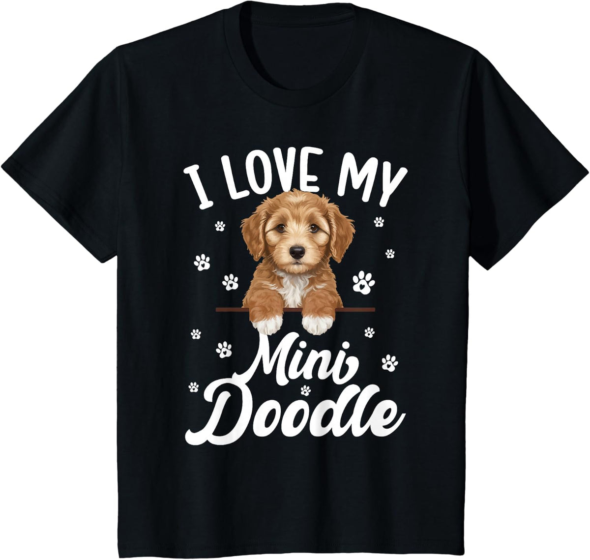 I Love My Mini Doodle Owner Miniature Doodle Lover T-Shirt - Black