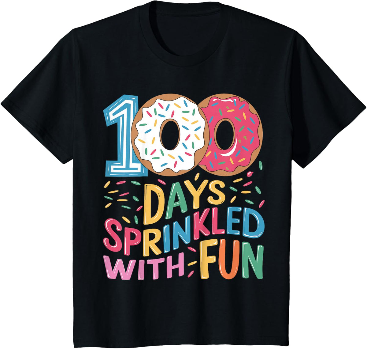 100 Days Of School Shirt Girls Kindergarten 100th Day Of School Tee T-Shirt - Black