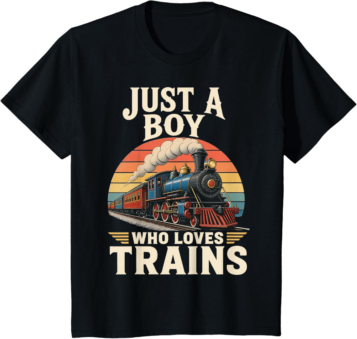 Model Railway Boy Dad Father Grandpa Train Railroad T-Shirt - Black