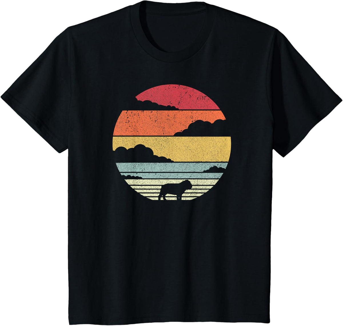 British Bulldog Shirt. Retro Style Men Women Kids T-Shirt - Black