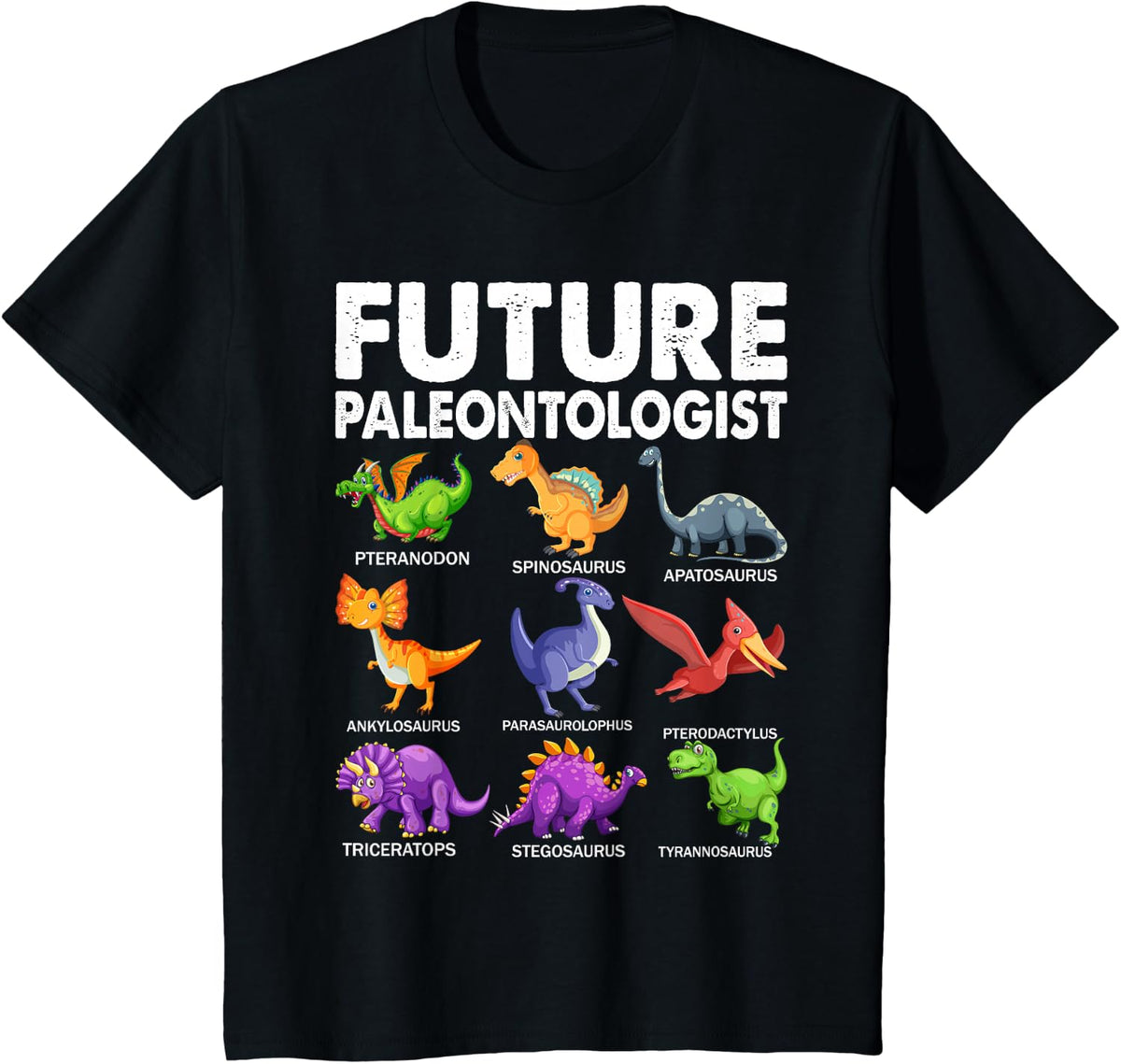 Future Paleontologist Kids Dino Fossil T-Shirt - Black