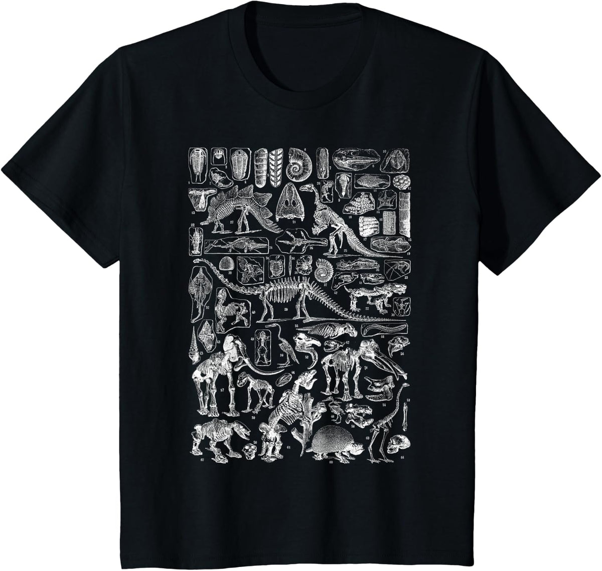 Dinosaur Fossils T-Rex Paleontology Science Archeology Gift T-Shirt - Black