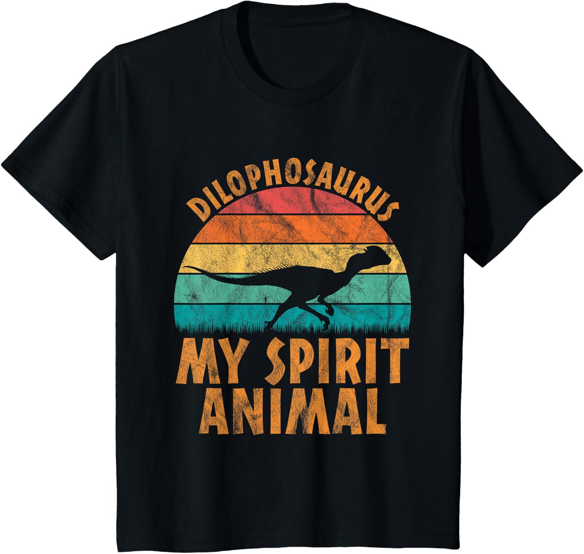 Dilophosaurus Is My Spirit Animal - Dinosaur Lovers T-Shirt - Black