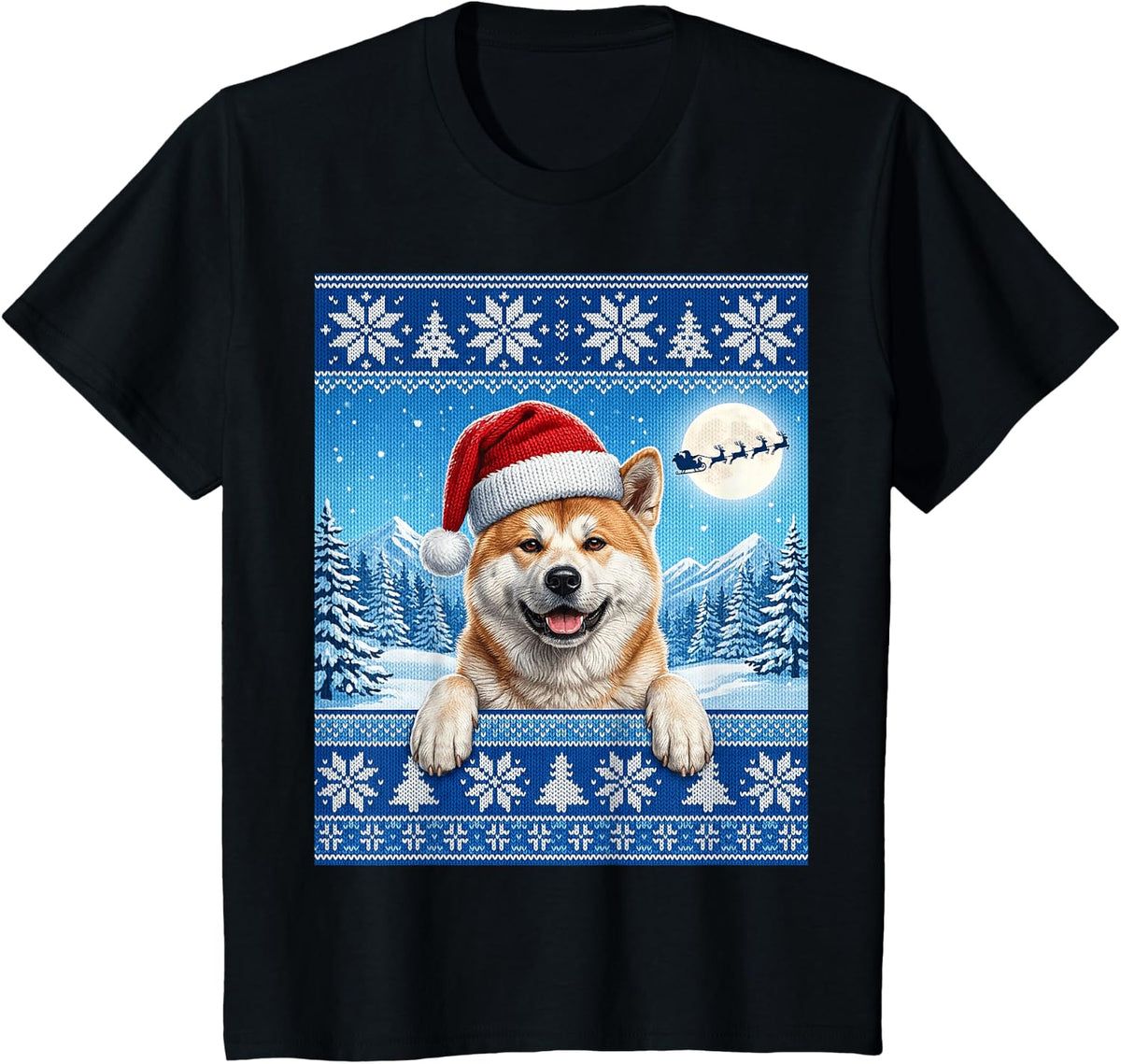 Red Fawn Akita Dog T-Shirt - Black