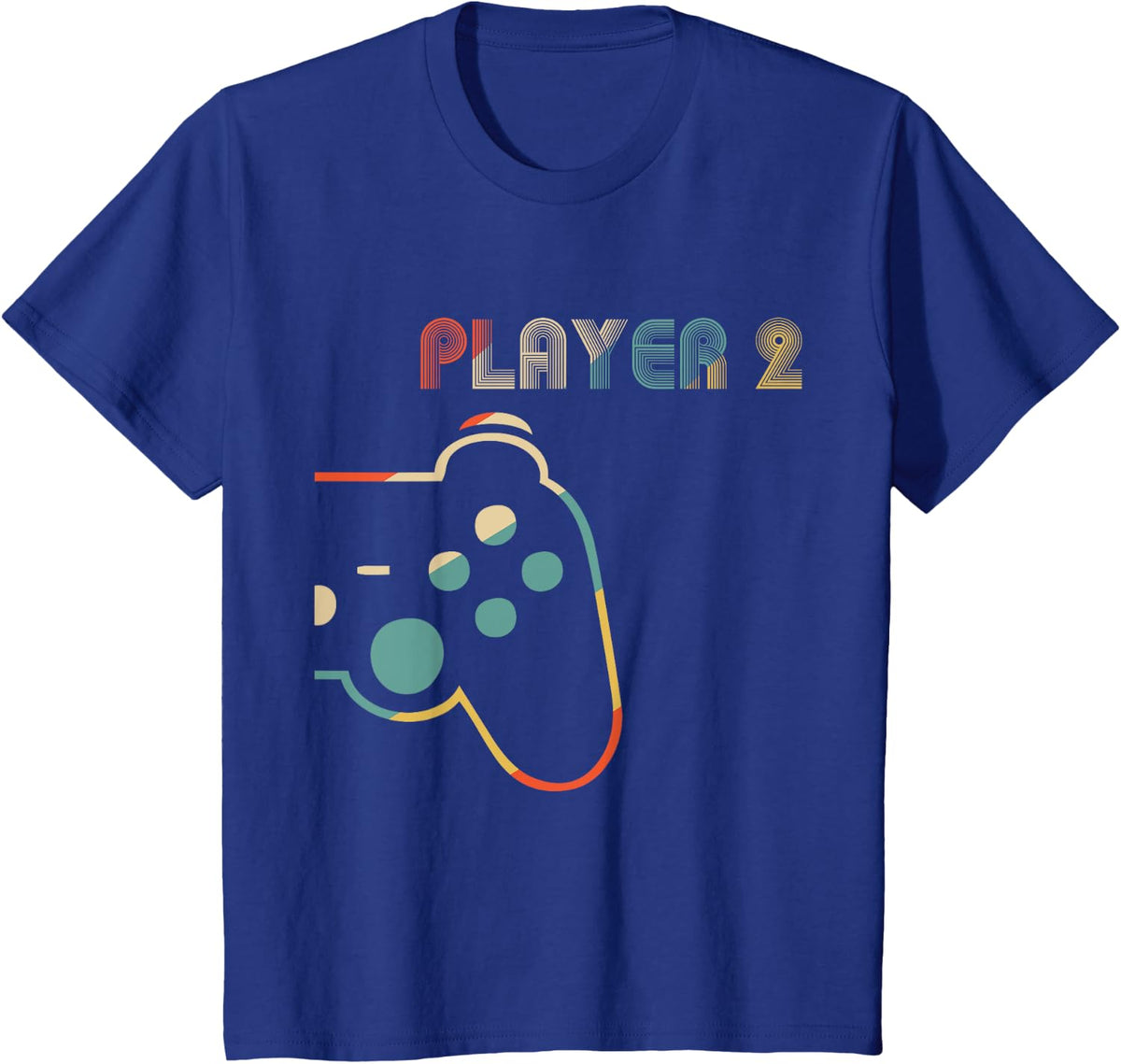 Matching Video Gamers Couple Player 1 Player 2 T-Shirt Tees for Him and Her - Royal Blue