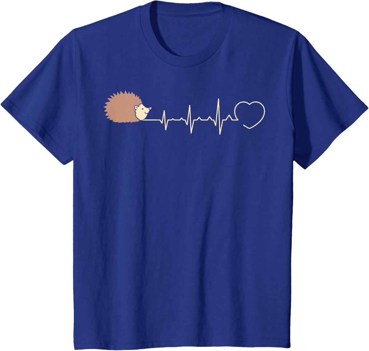 Heartbeat With Heart - Hedgehog T-Shirt - Royal Blue