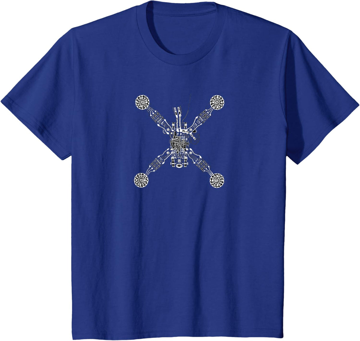 FPV Mini Quadcopter XRay Drone T-Shirt - Royal Blue