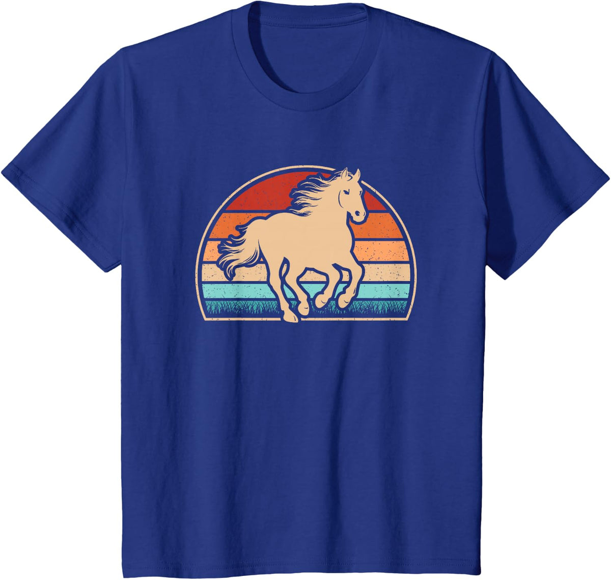 Vintage Horse Lover Retro Horseback Riding Men Women T-Shirt - Royal Blue