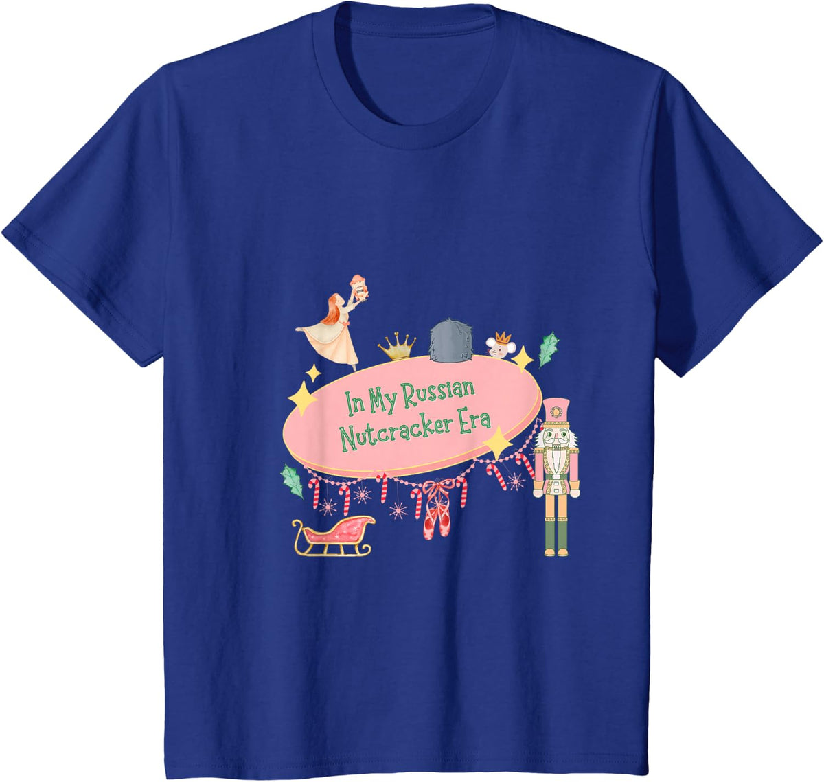 in My Russian Nutcracker Era Retro Aesthetic T-Shirt - Royal Blue