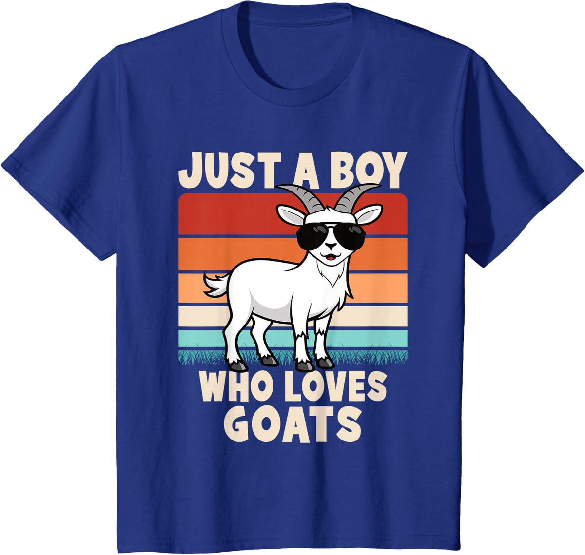 Just A Boy Who Loves Goats Funny Goat Farmer Boys Kids T-Shirt - Royal Blue
