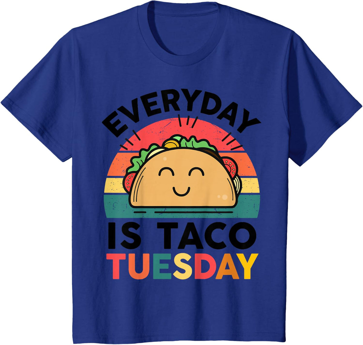 Funny Everyday Is Taco-Tuesday Toddler Boy Kids Cute Retro T-Shirt - Royal Blue