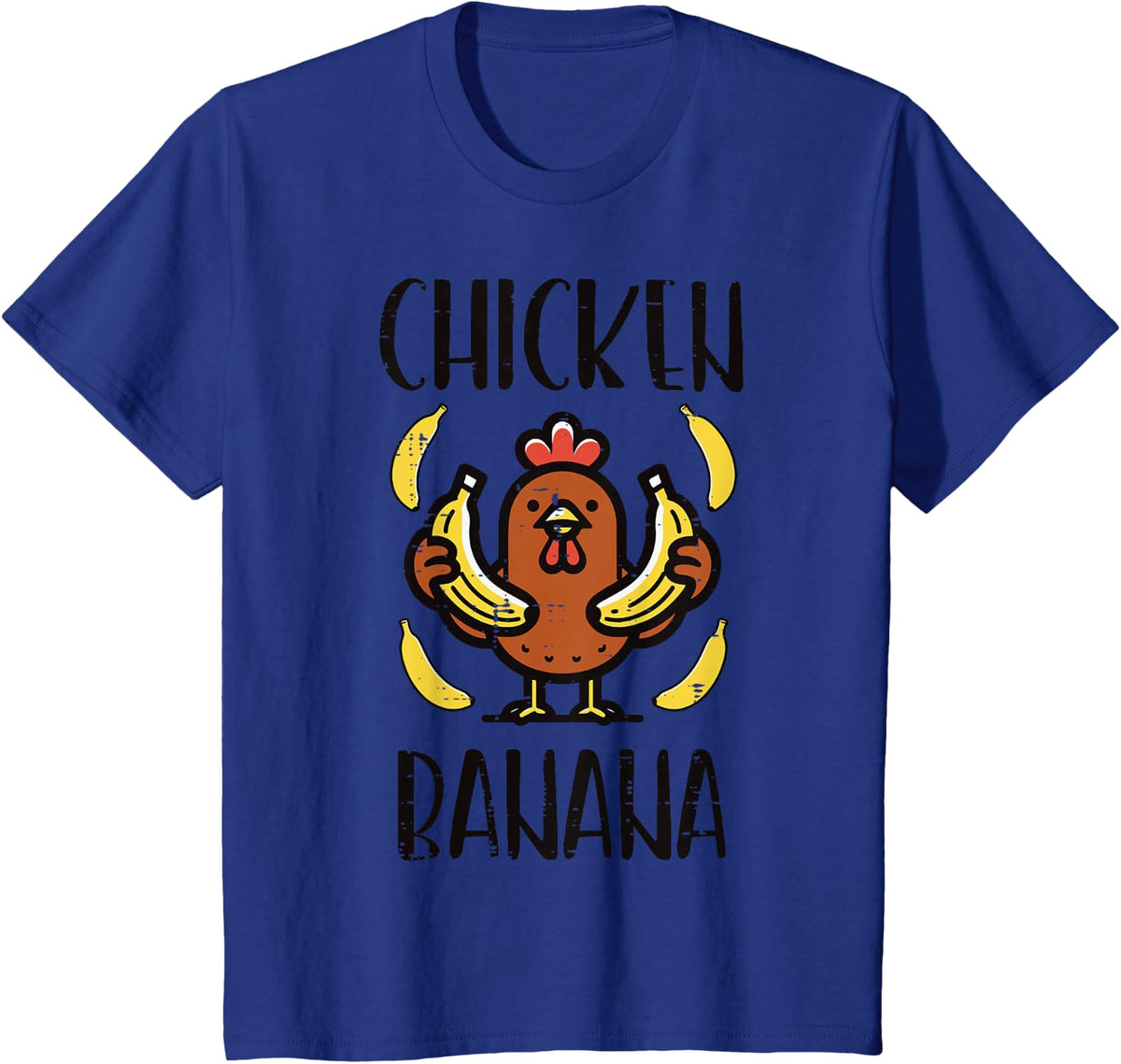 Chicken Banana Cute Song Dance Fruit Kids Youth Men Women T-Shirt - Royal Blue