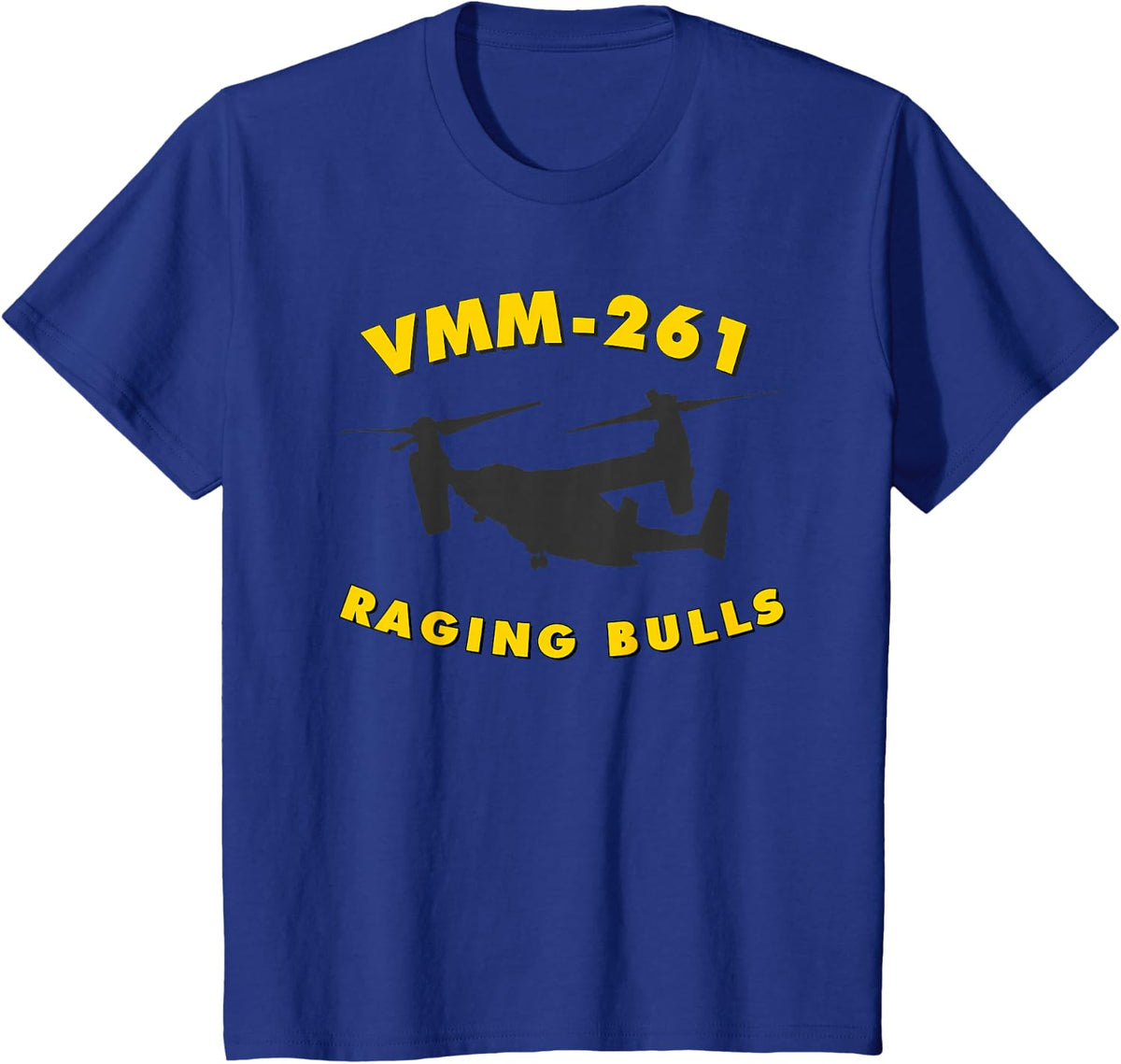 VMM-261 Raging Bulls MV-22 Osprey Tiltrotor Squadron Tee T-Shirt - Royal Blue