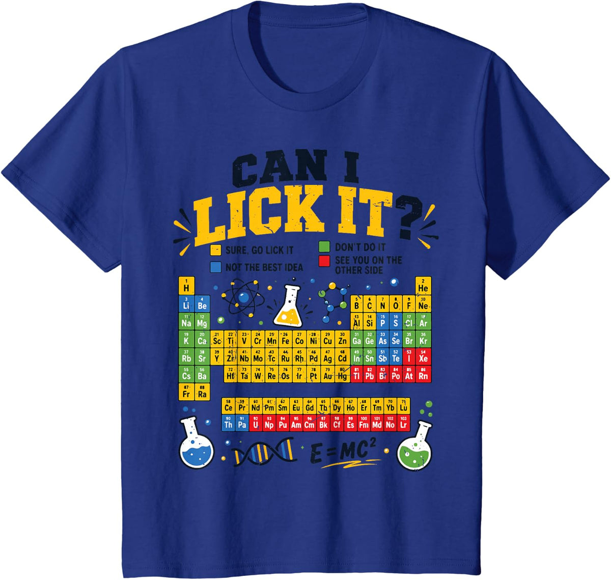 Youth Can I Lick It Periodic Table Funny Chemistry Pun Women T-Shirt - Royal Blue