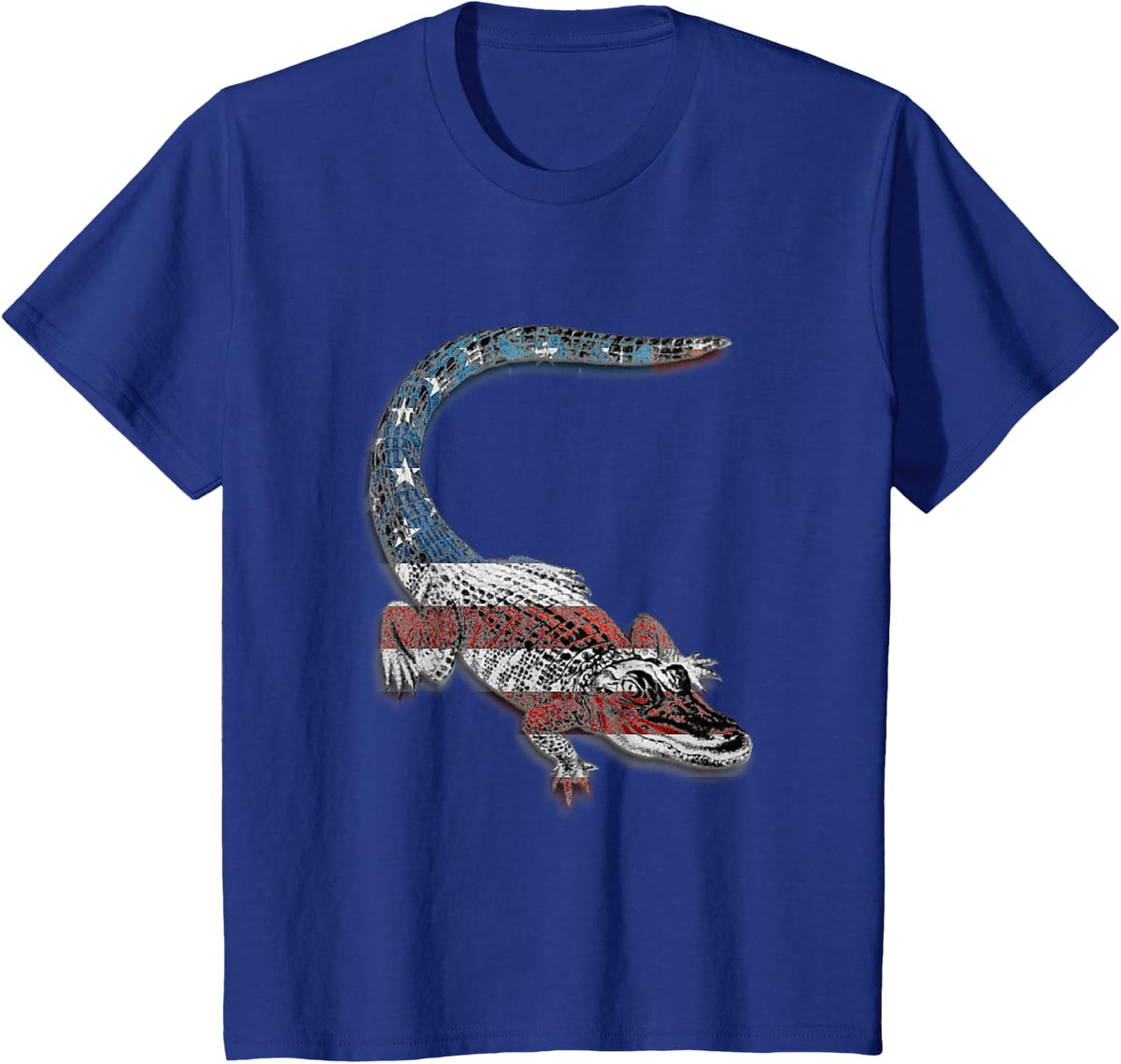 4th of July Gator American flag USA Alligator Crocodile T-Shirt - Royal Blue