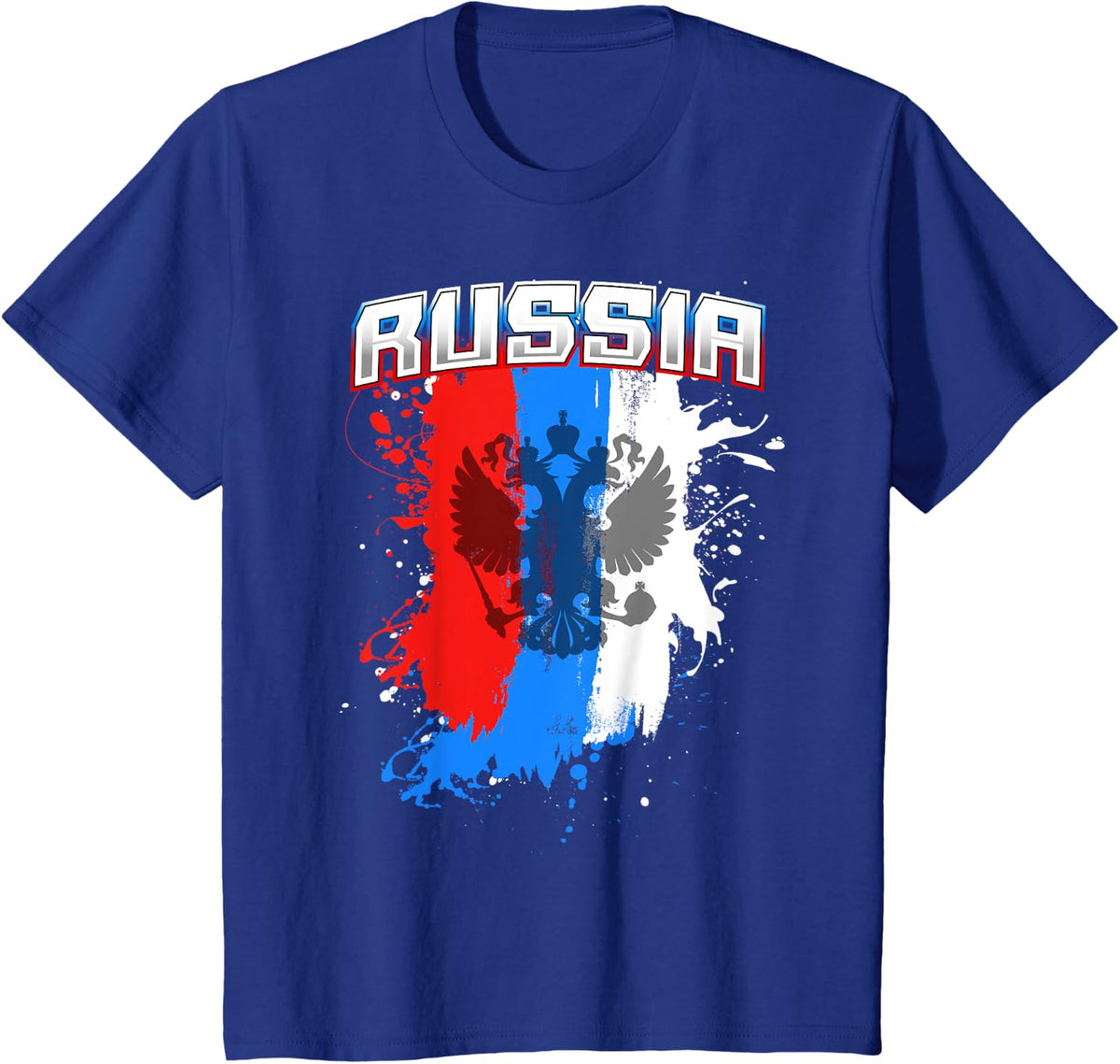 Russian Flag Gift For Men, Women And Kids Team Russia Eagle T-Shirt - Royal Blue