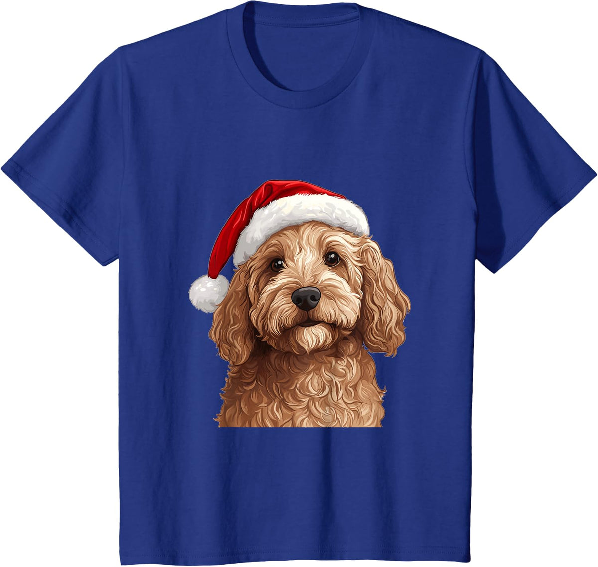 Cute Goldendoodle Dog Christmas Merry X-mas Graphic Tee T-Shirt - Royal Blue