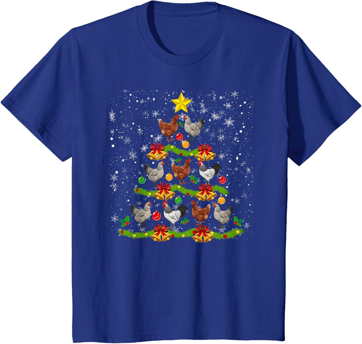 Chicken Christmas Tree Chicken Xmas Party T-Shirt - Royal Blue