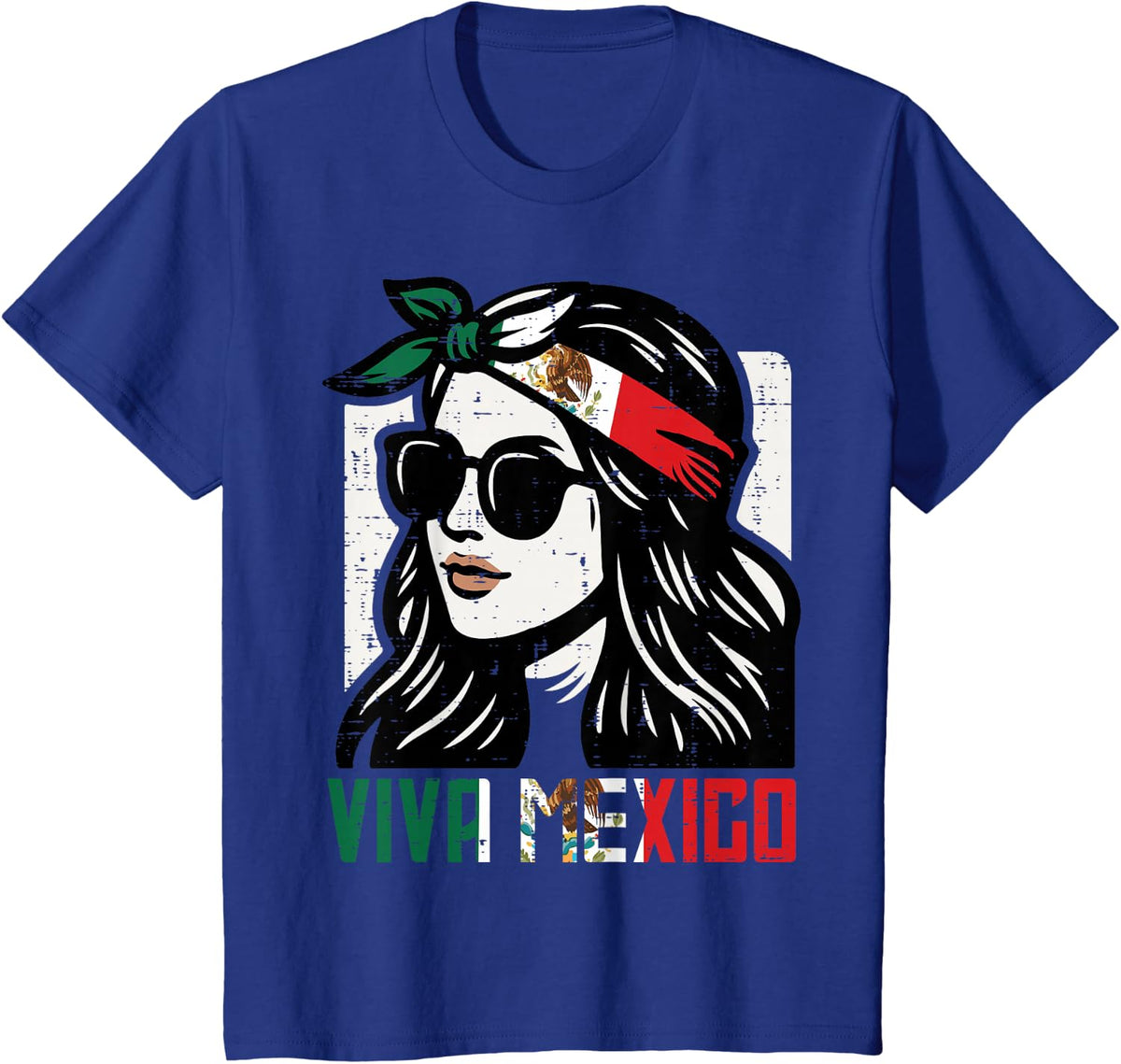 Woman Viva Mexico Flag Cinco De Mayo Mexican Women Girls T-Shirt - Royal Blue