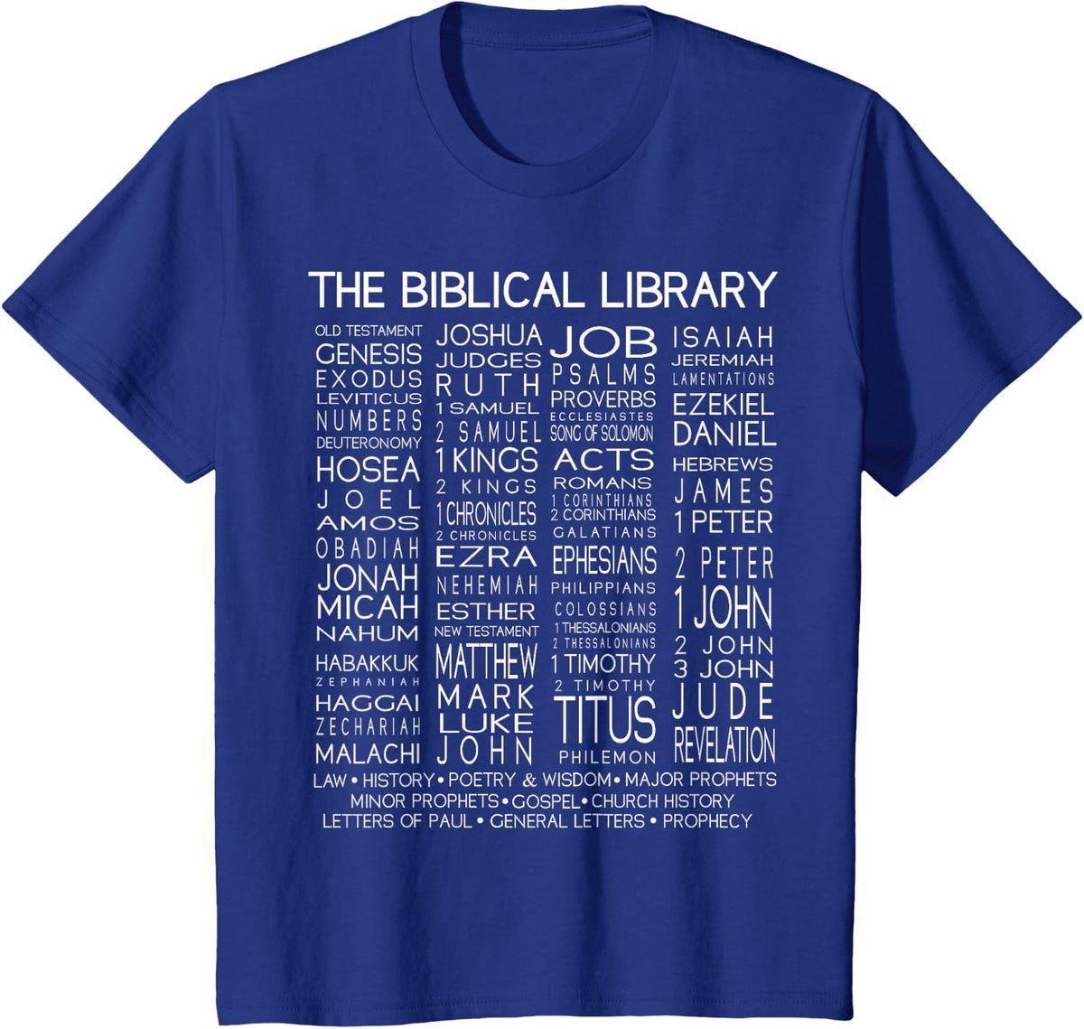 Bible Gifts | Biblical Books | Bible Study | Bible T-Shirt - Royal Blue