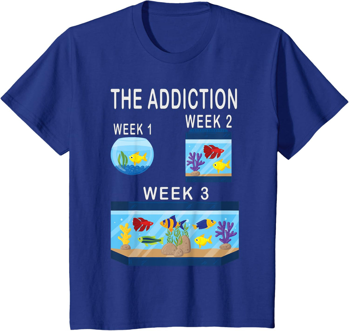 Funny Aquarium Aquarist Fish Tank Addiction Fish Keeping T-Shirt - Royal Blue