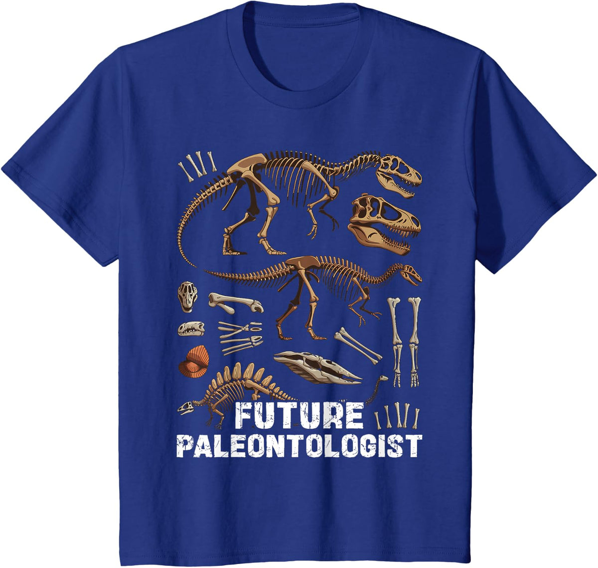 Funny Dinosaur Fossil Future Paleontologist T-Shirt - Royal Blue