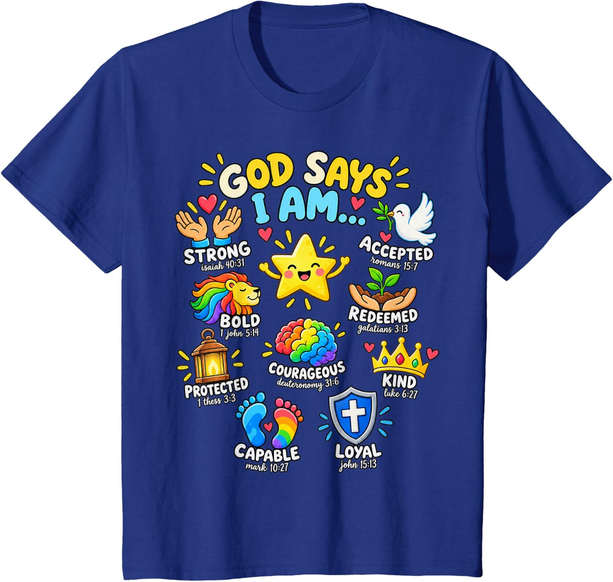 God Says I Am Accepted Autism Faith T-Shirt - Royal Blue