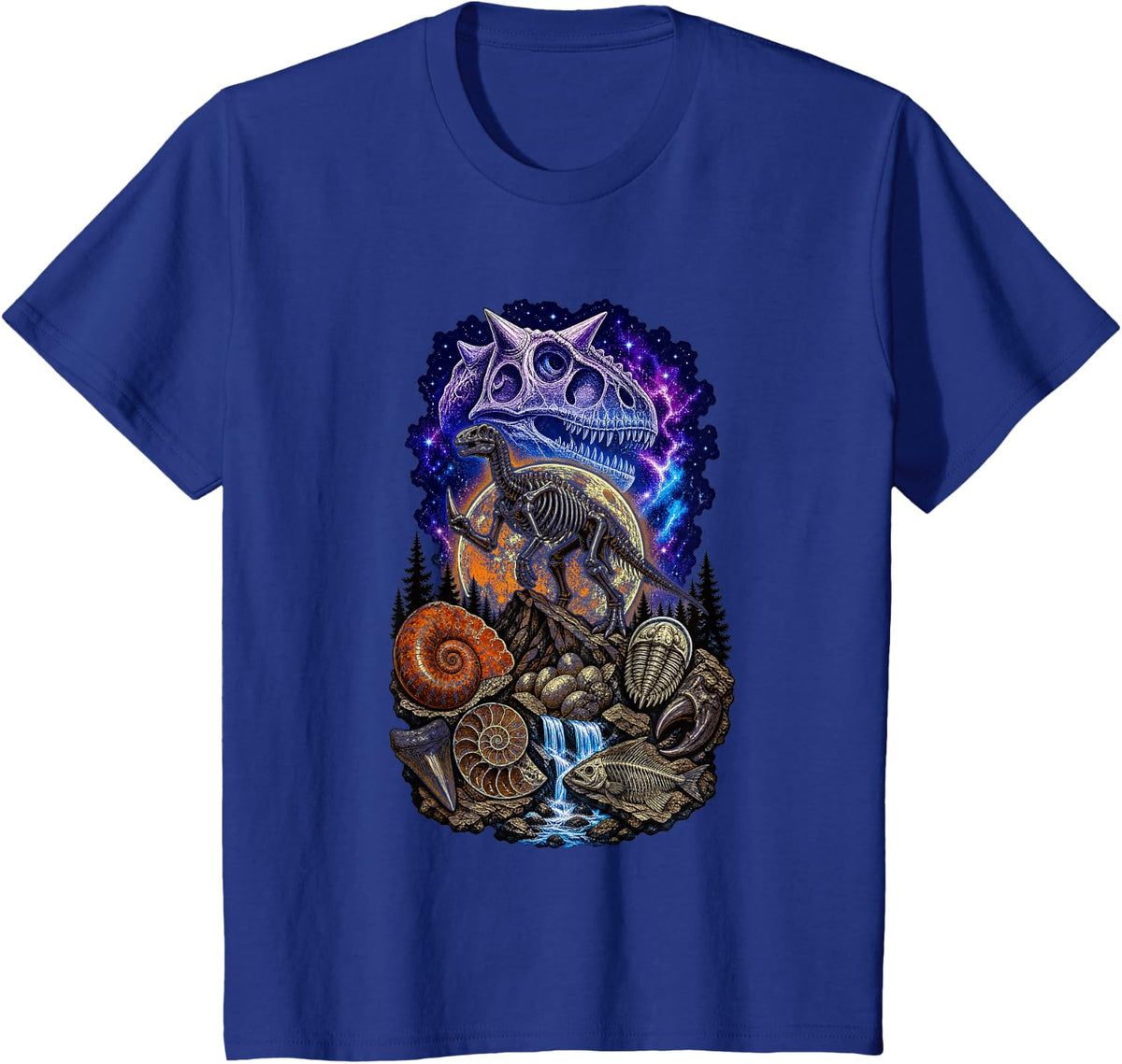 Dinosaur Fossil Paleontology Paleontologist T-Shirt - Royal Blue