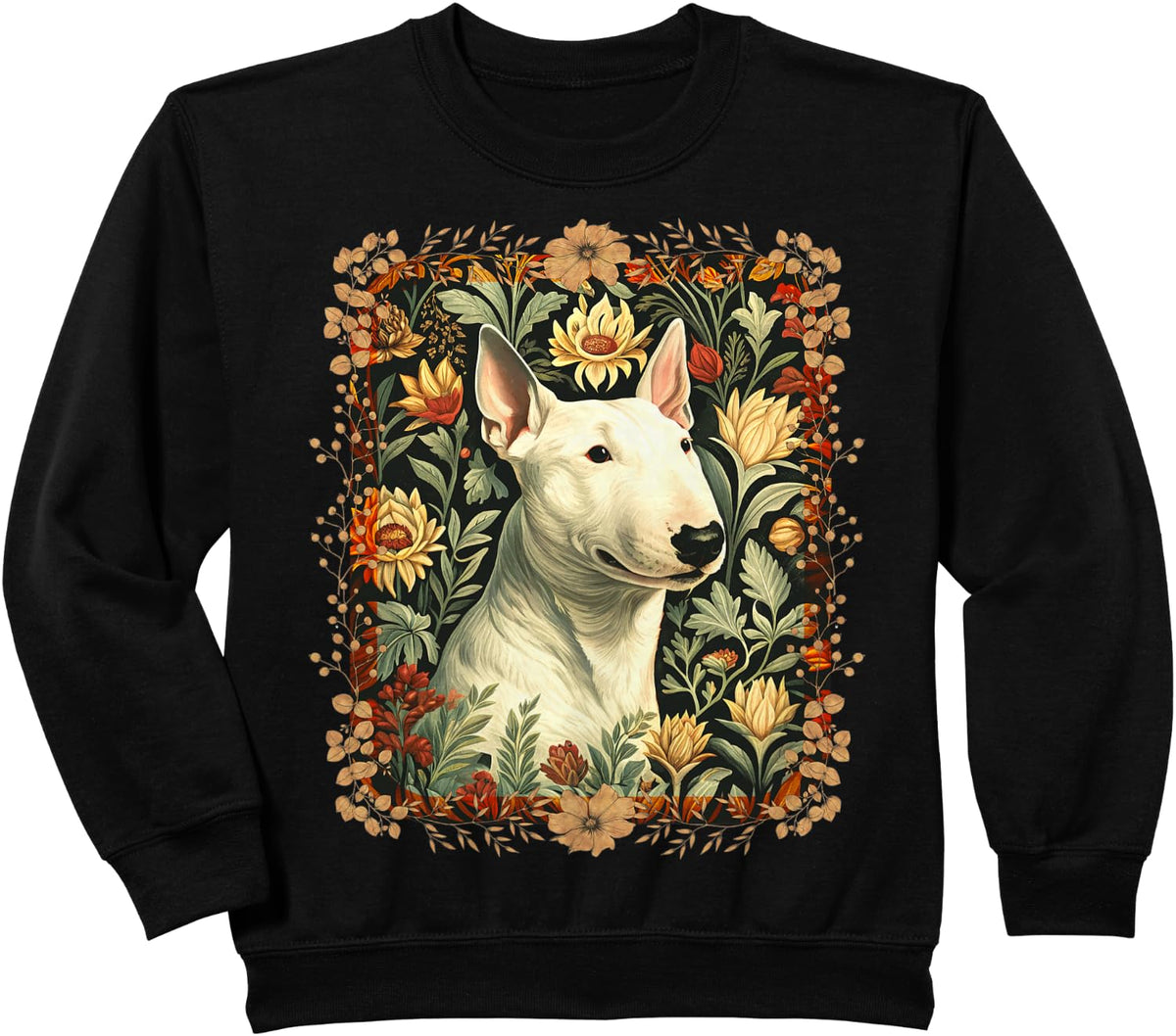 English Bull Terrier Vintage Botanical Sweatshirt - Black