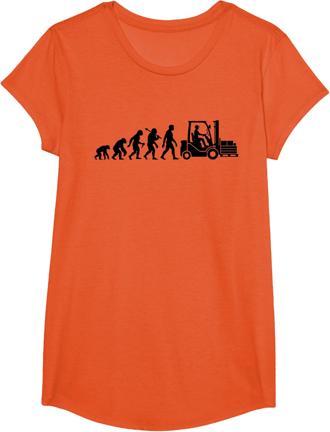 Forklift Operator Evolution Funny Forklift Driver Gear T-Shirt - Girls Orange