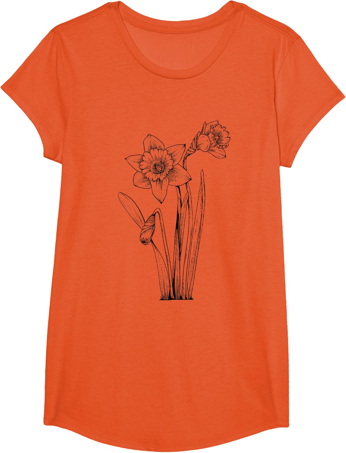 Daffodil Daffodils Flowers Floral Spring Easter T-Shirt - Girls Orange