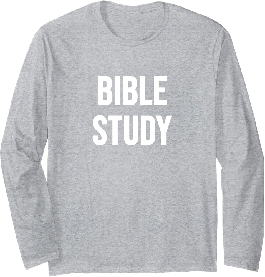 Bible Study Long Sleeve T-Shirt - Adult Unisex Heather Grey