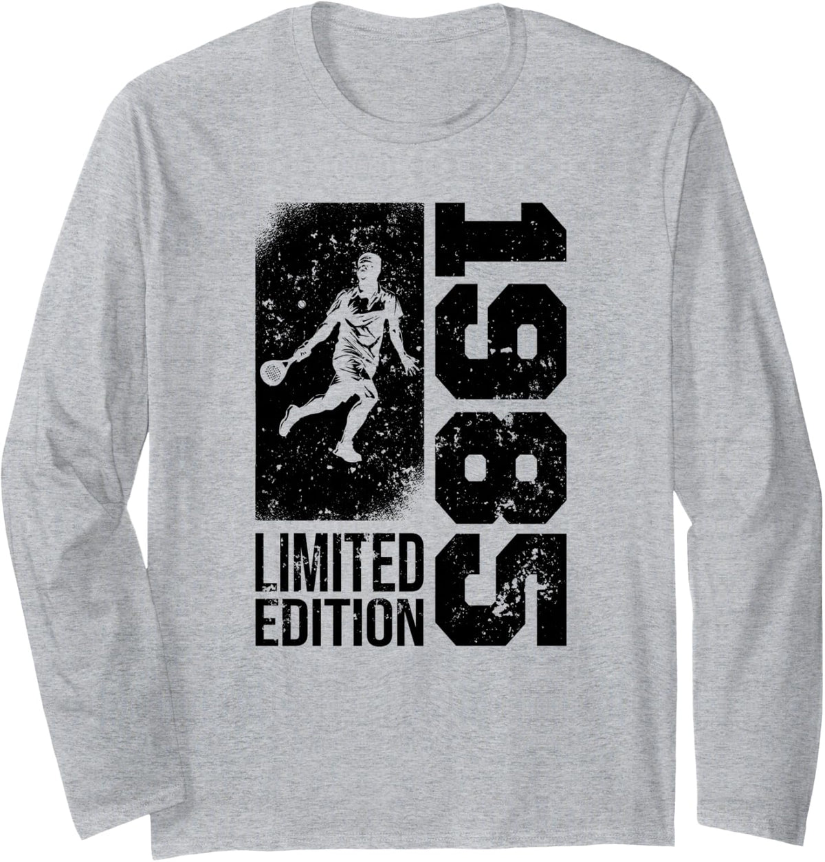 Padel-Tennisplayer Vintage Born 1985 Birthday Padel-Tennis Long Sleeve T-Shirt - Adult Unisex Heather Grey