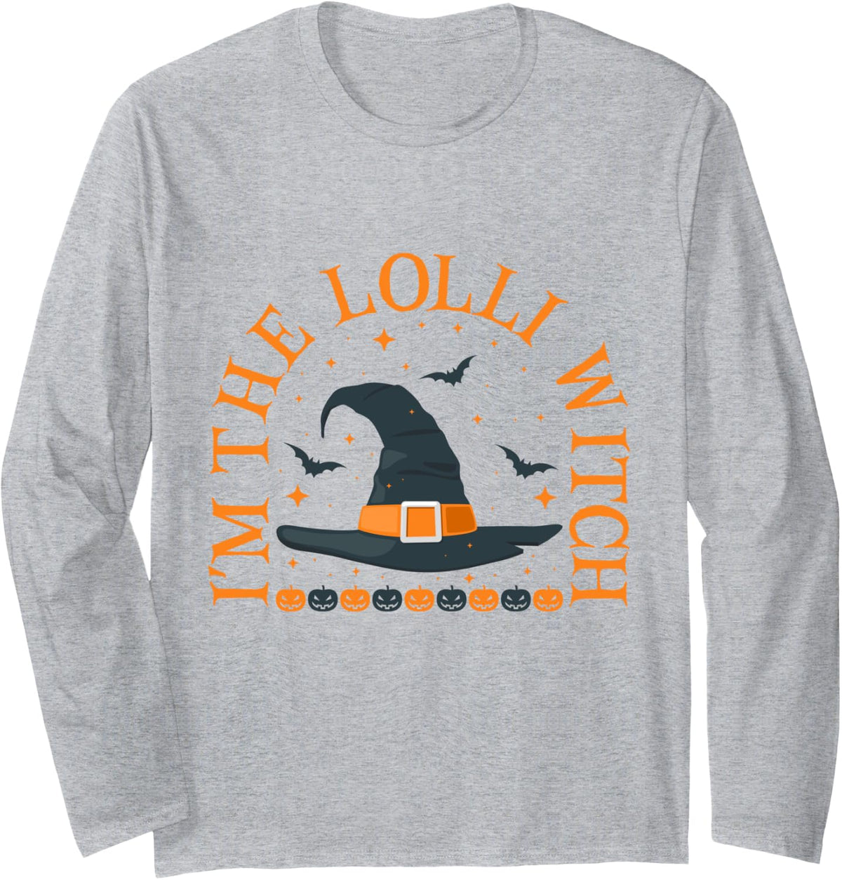 Im the Lolli Witch Shirt Halloween Matching Group Costume Long Sleeve T-Shirt - Adult Unisex Heather Grey