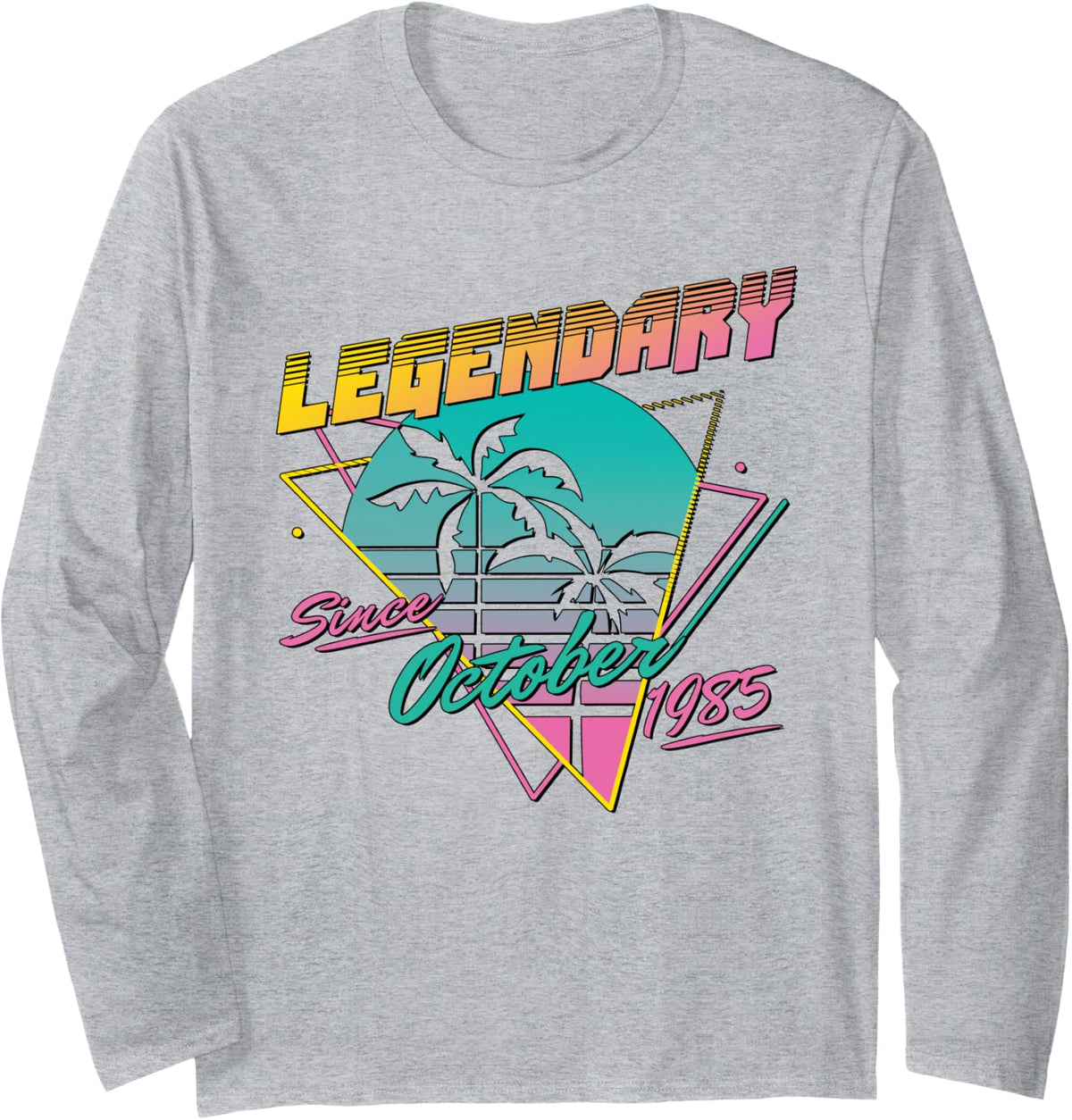 Legendary Since October 1985 Long Sleeve T-Shirt - Adult Unisex Heather Grey