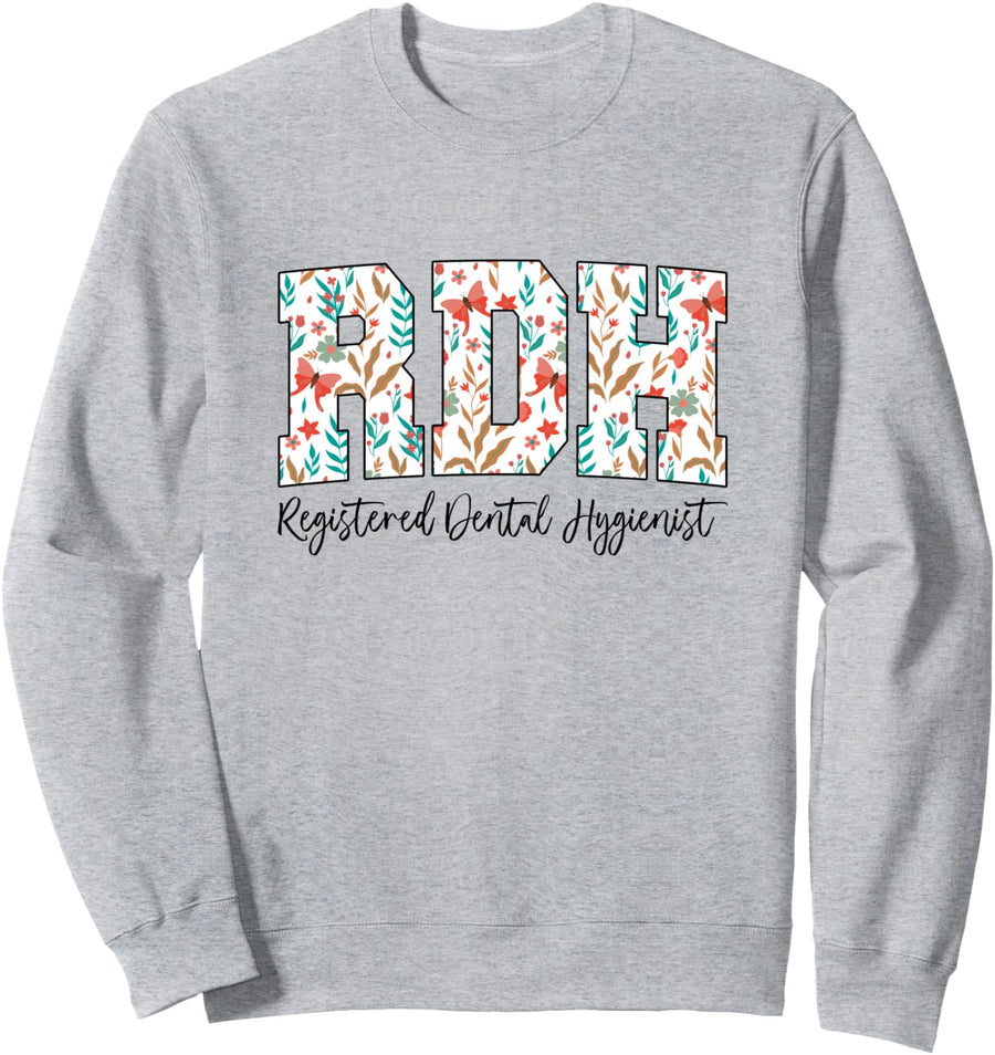 RDH Registered Dental Hygienist Sweatshirt - Adult Unisex Heather Grey