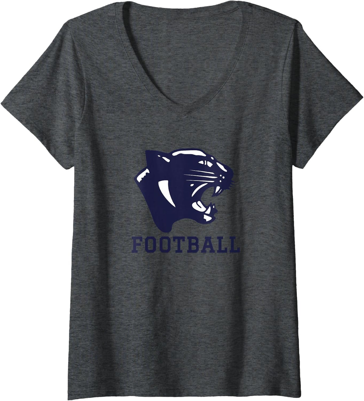 Women's E.a. Johnson Memorial Panthers Football V-Neck T-Shirt - Dark Heather Grey