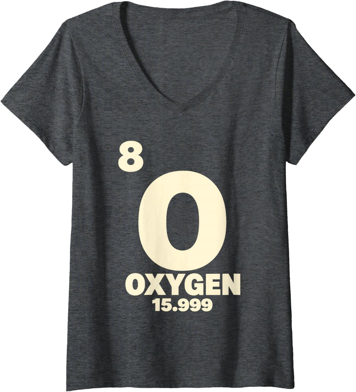 Women's Funny Oxygen Element Science Halloween Costume V-Neck T-Shirt - Dark Heather Grey