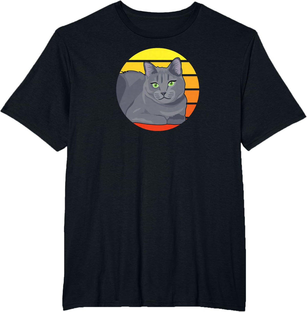 Russian Blue Cat - Cat Lovers Gift T-Shirt - Black