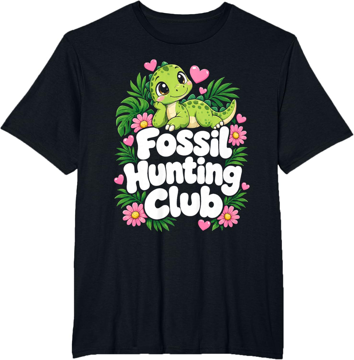 Fossil Hunting Club Paleontologist T-Shirt - Black