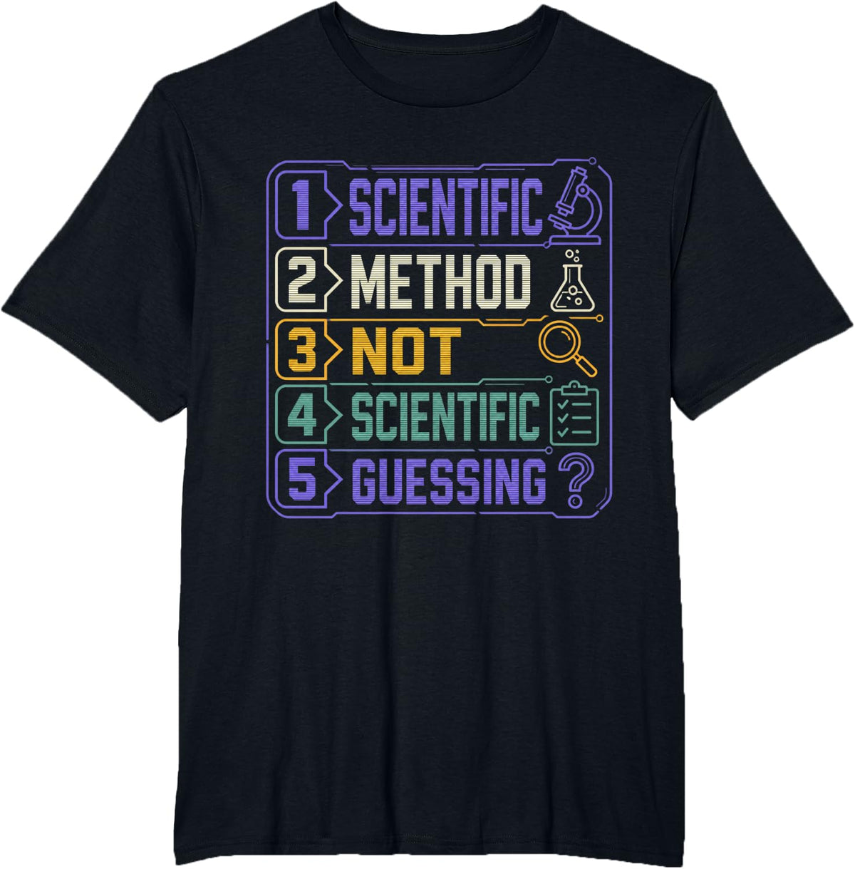 Scientific Method Not Scientific Guessing Science Teacher T-Shirt - Black