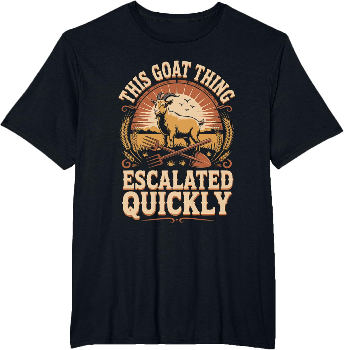 This Goat Thing Escalated Quickly T-Shirt - Black