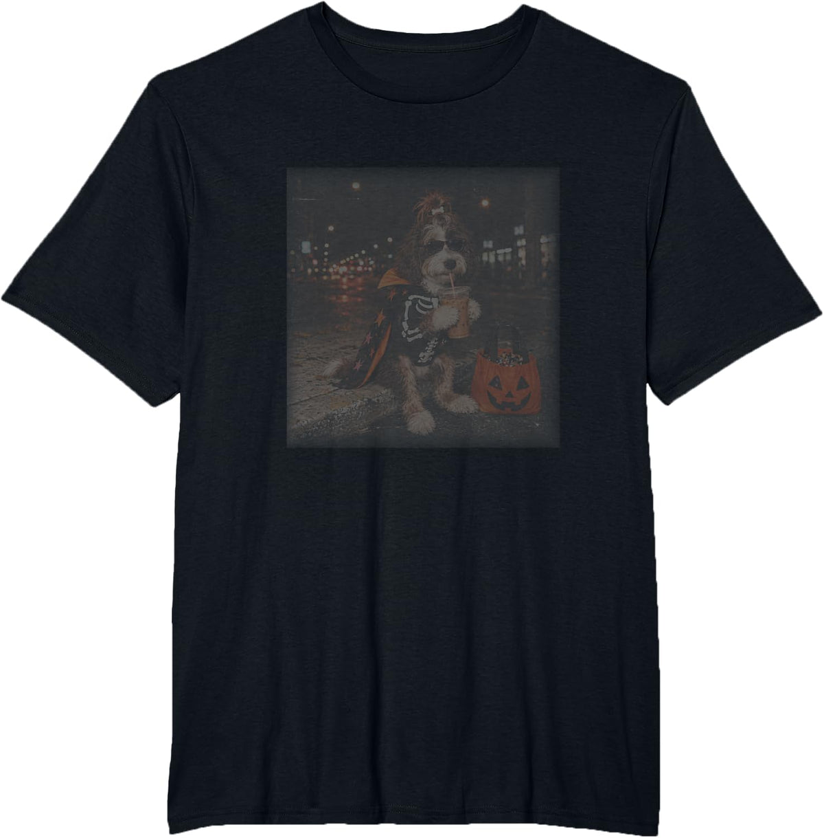 Halloween Doodle Dog Costume T-Shirt - Black